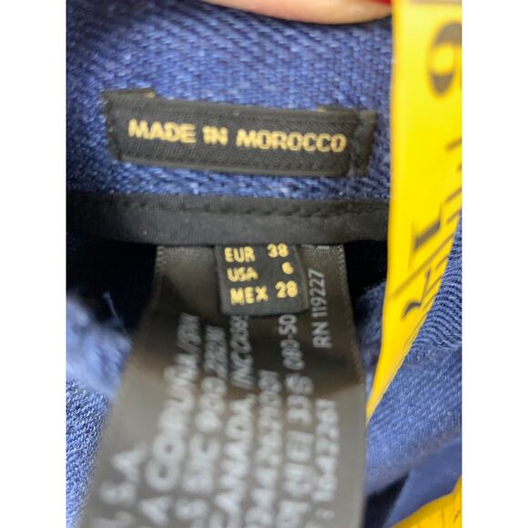 Massimo Dutti Blue 100% Linen 4 Pocket Pants Size 6 - Picture 7 of 12